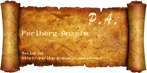 Perlberg Anzelm névjegykártya
